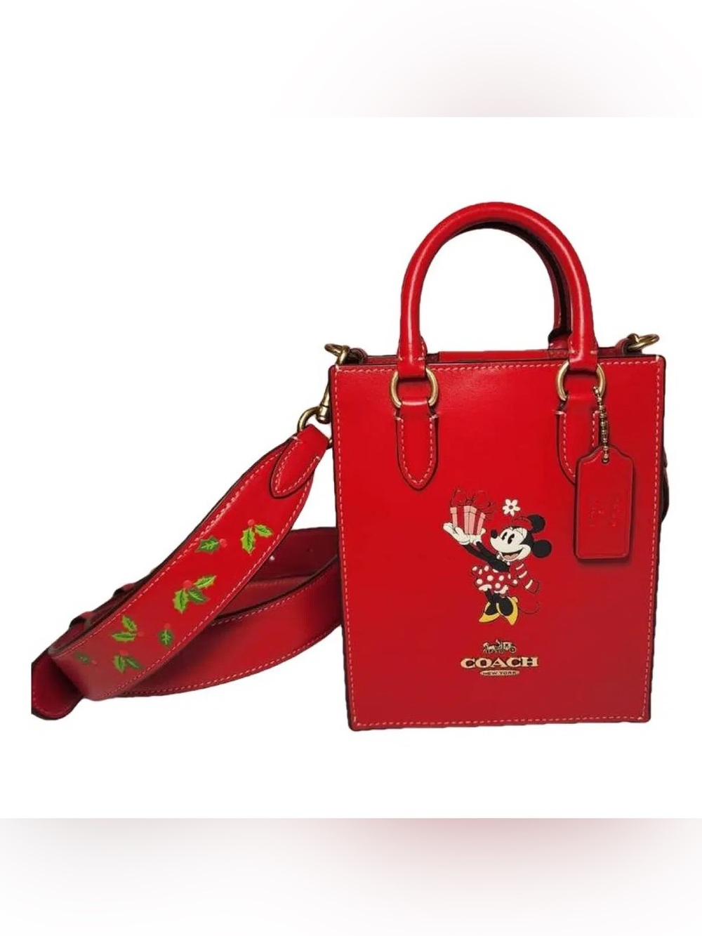 NWOT Coach Disney Mini Tote with Minnie Mouse Christmas